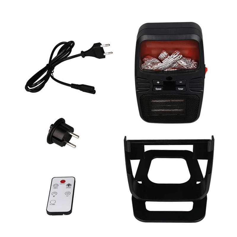 Compact Remote Control Electric Heater - PTC Wall Plug Fan for Fast Room Warming