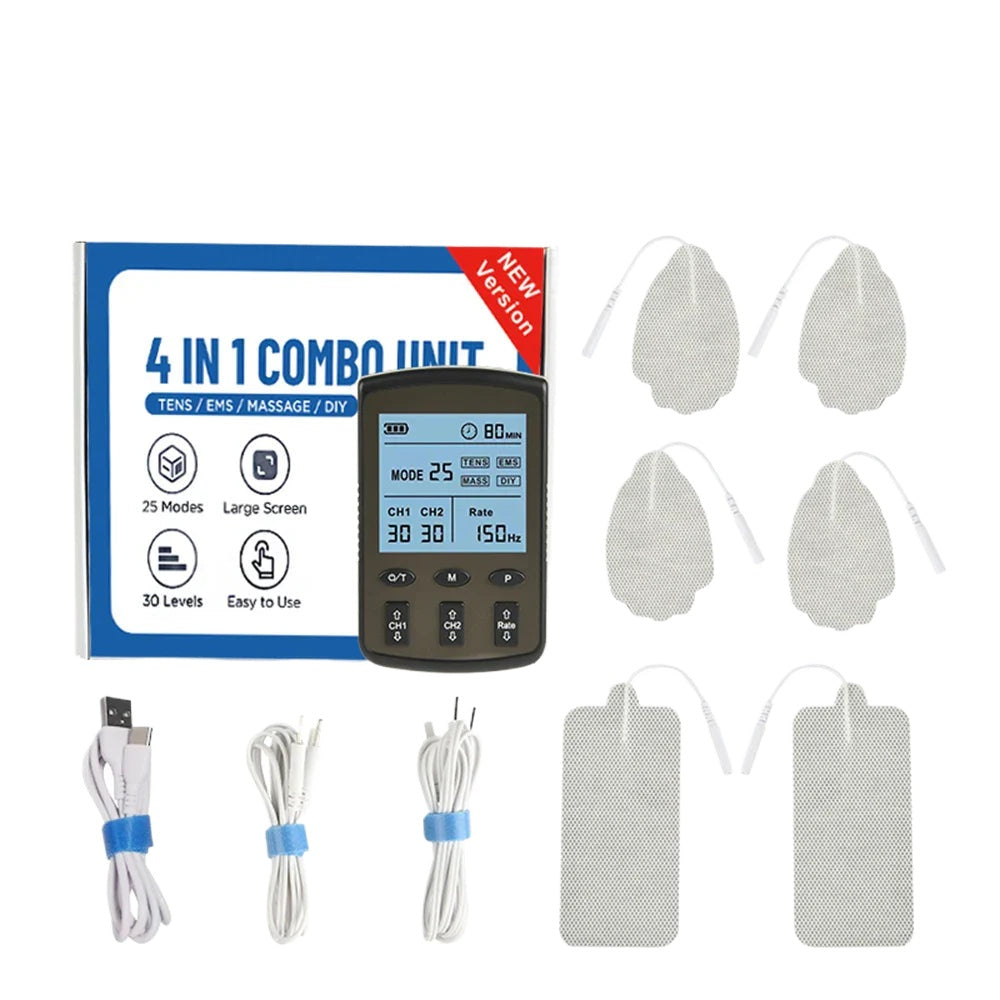 25-Mode TENS EMS Muscle Stimulator for Pain Relief & Body Massage - Digital Therapy Machine with Adjustable Intensity