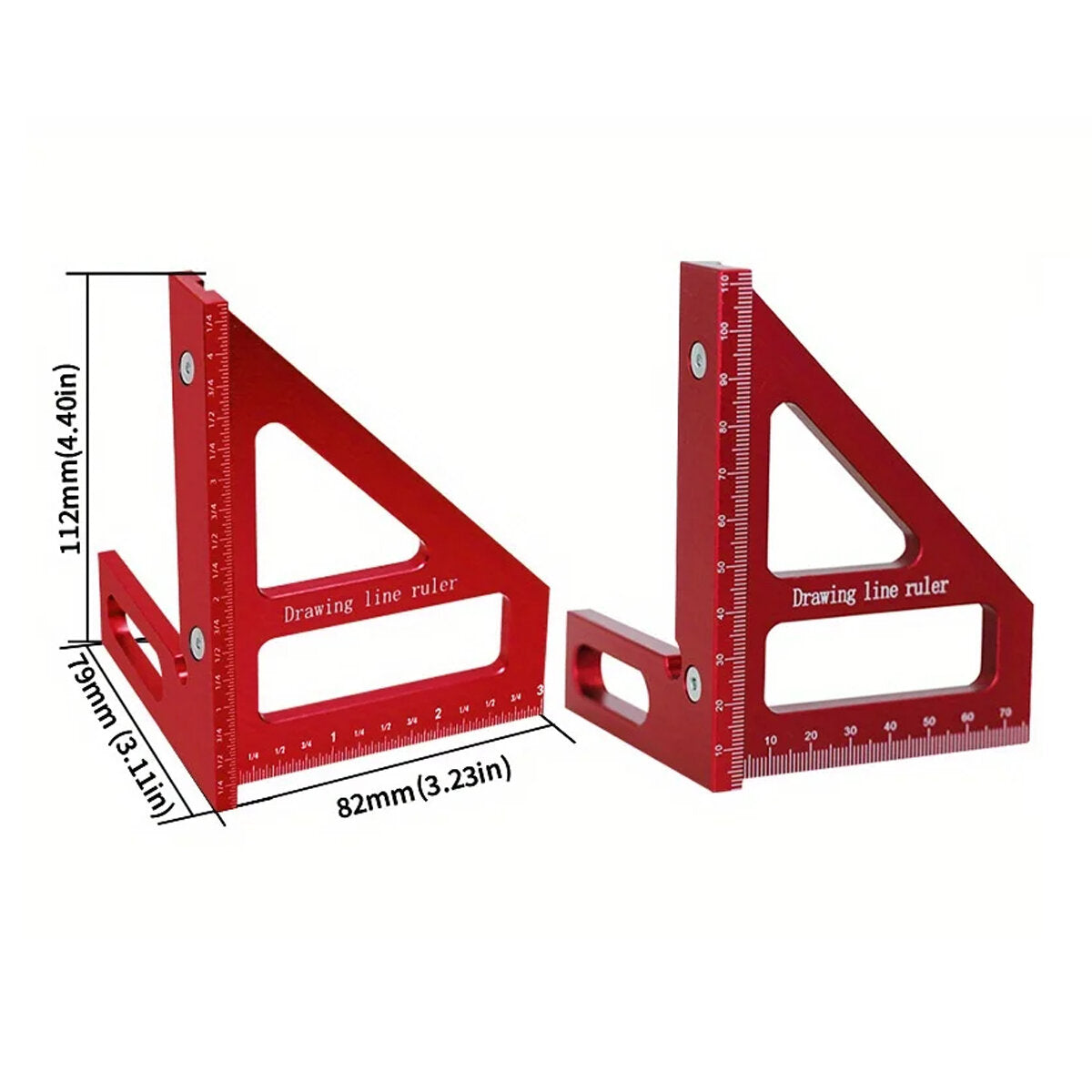 Carpenter Square Protractor & Center Scribe Gauge Set - Durable Aluminum Alloy, Precision Measuring Tools for Woodworking & DIY