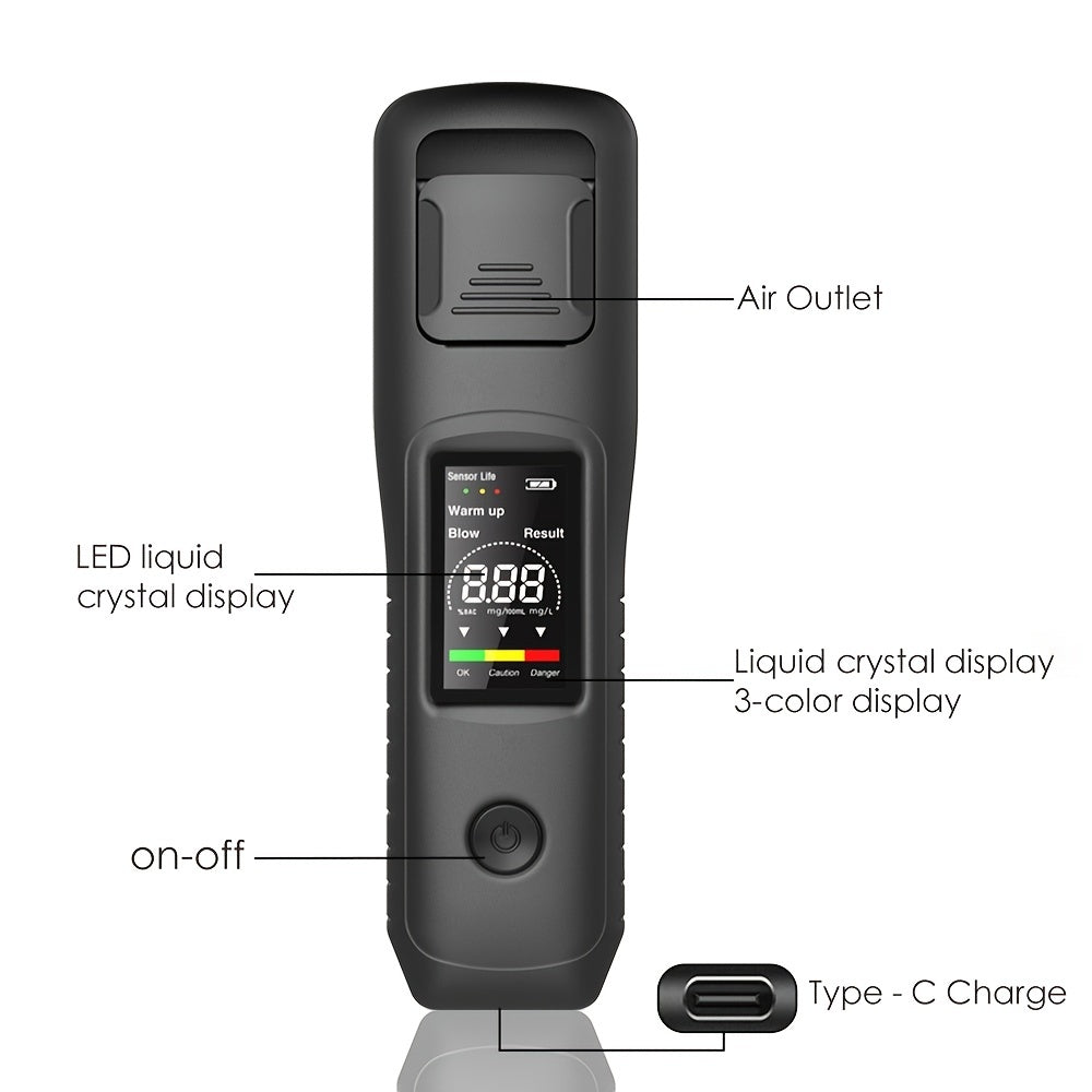 Digital Breathalyzer Professional Alcohol Detector with LCD Backlight Light