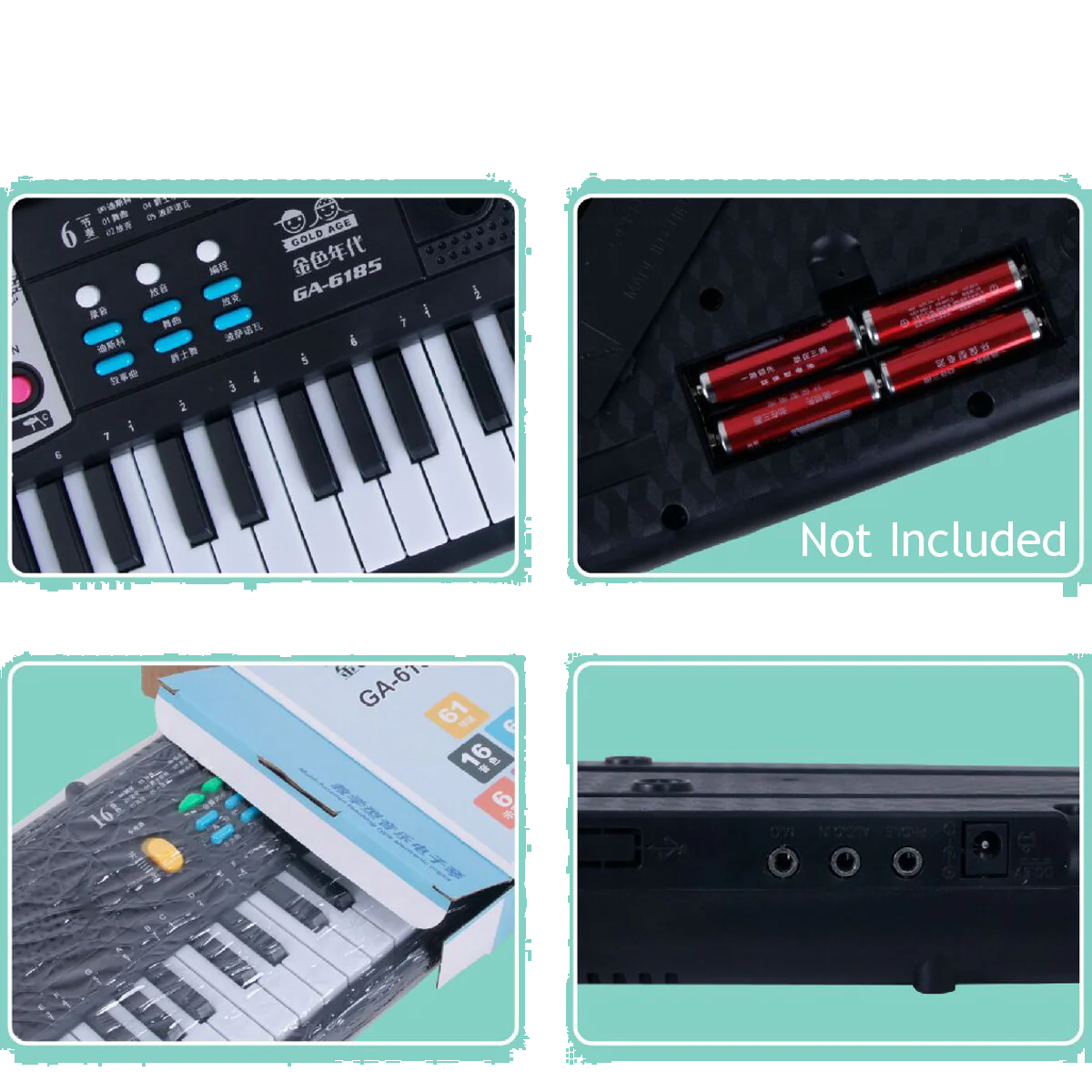 61 Keys Digital Music Electronic Keyboard Electric Piano Organ & Microphone Set