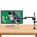 Trinocular Microscope with 360° Swivel Arm for Mobile Phone Repair and Circuit Board Soldering 2K High Definition Camera Included