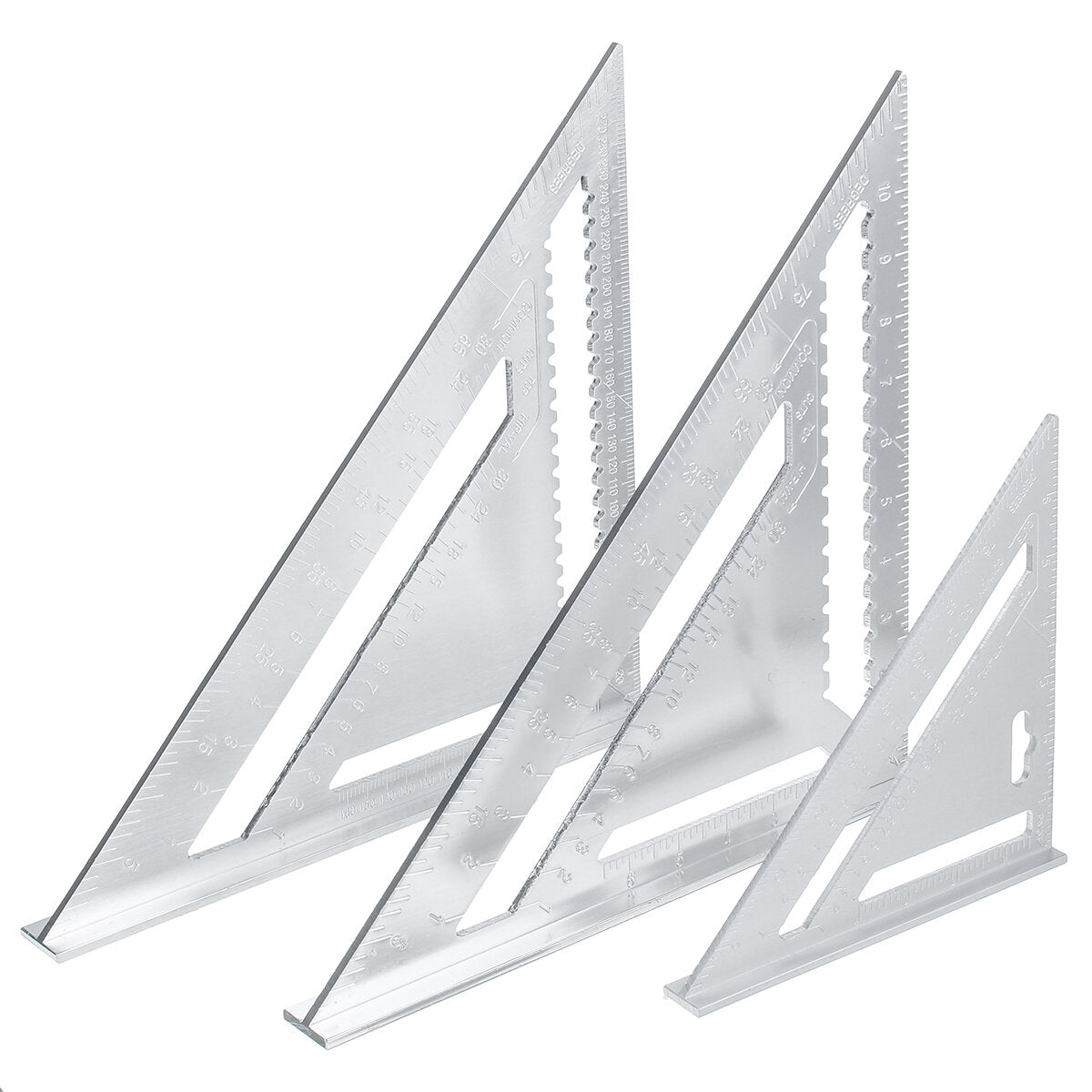 7/12" Aluminum Alloy Angle Square Triangle Ruler Roofing Carpenter Wood Working Tool