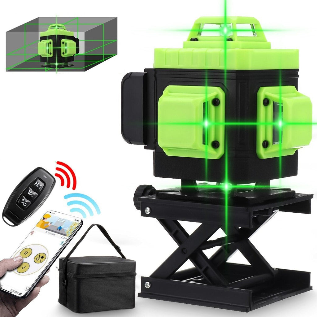 16/12/8 Line 4D 360 Horizontal Vertical Cross Green Light Laser Level Self-Leveling Measure APP Control