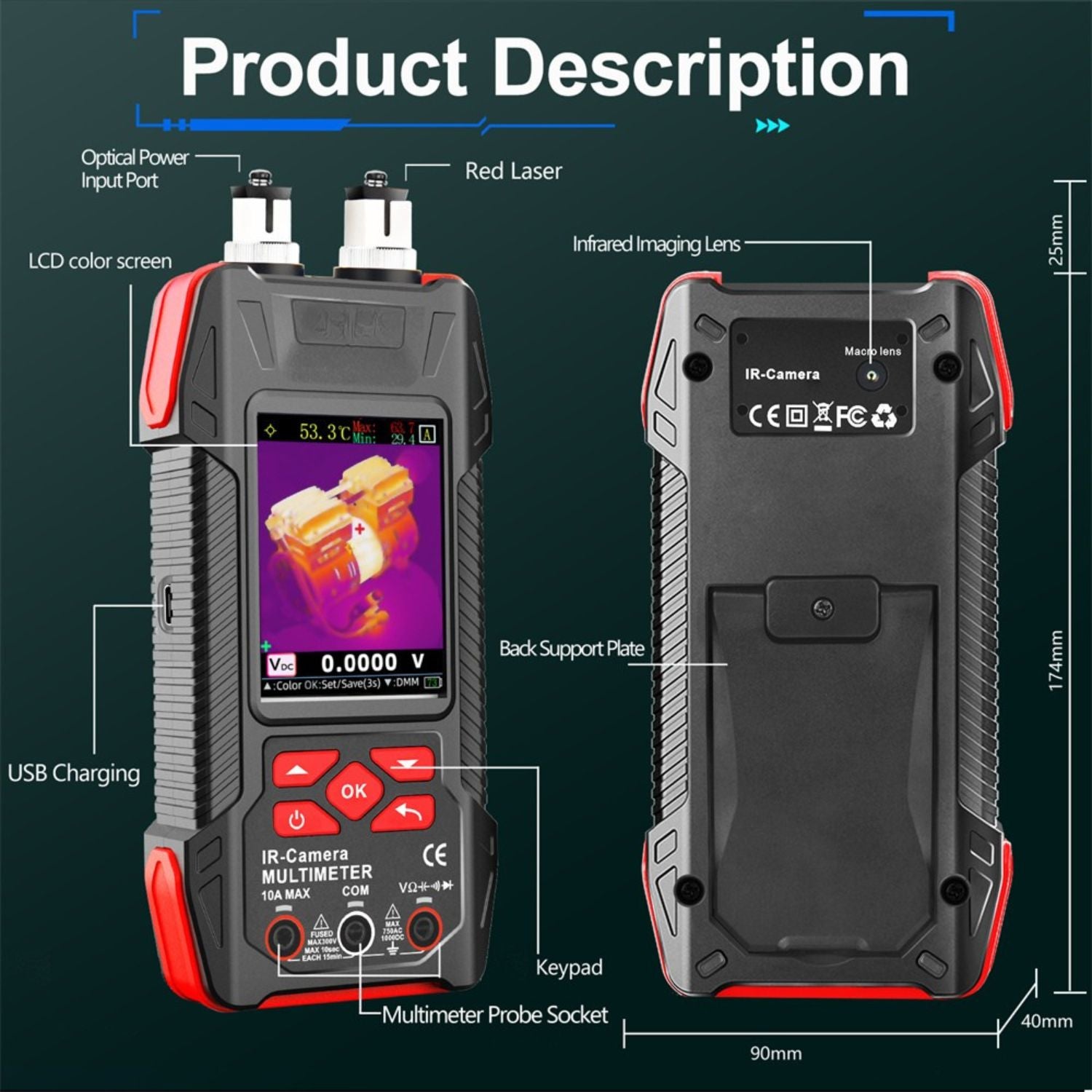 GreenZech Fusion-34 Pro Series | 240x240 HD Thermal Imaging Multimeter | Professional 3-in-1 & 5-in-1 Diagnostic Tool