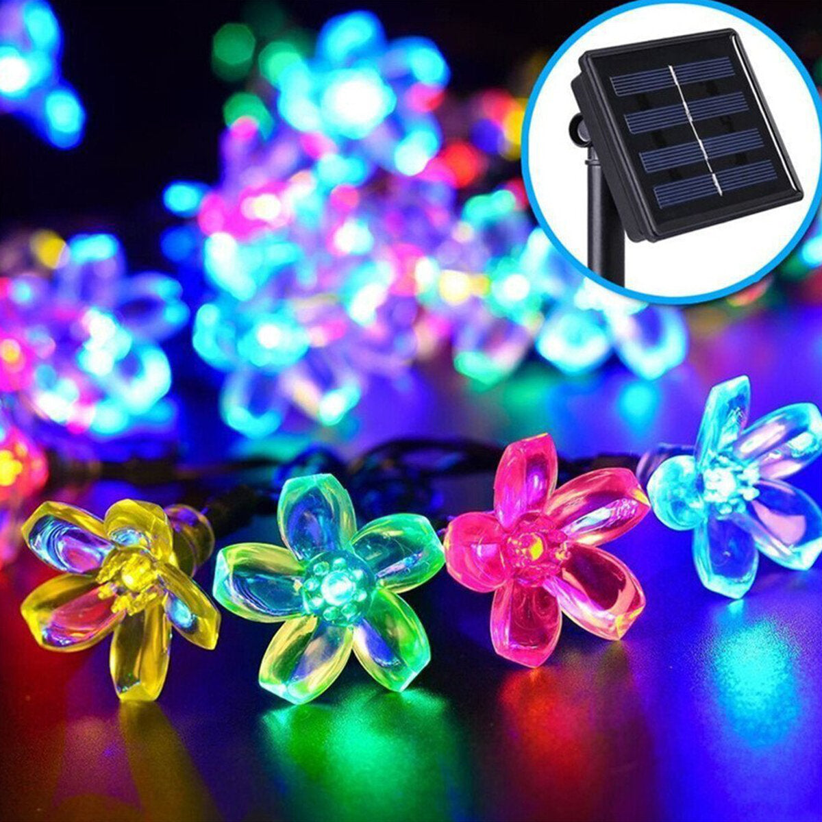 Solar LED String Christmas Blossom Lights Party Lamp 8 Mode