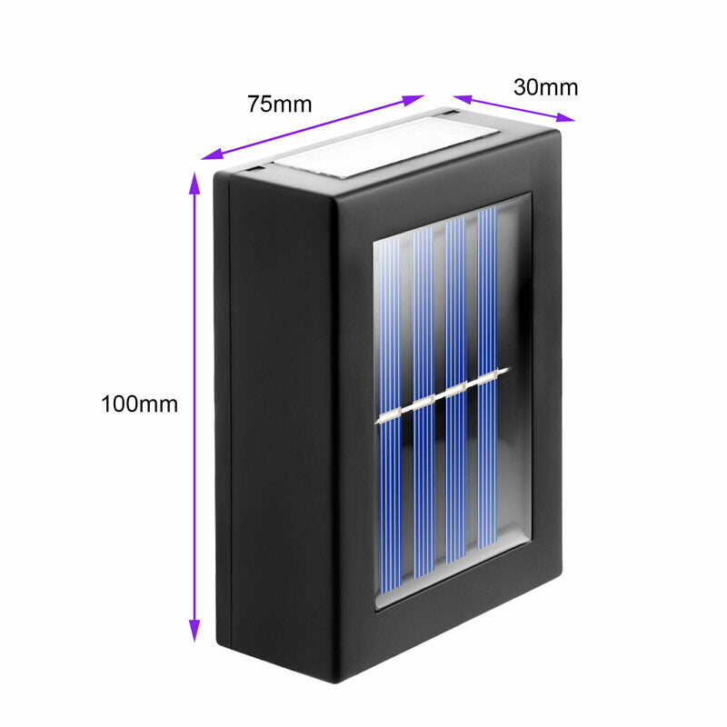 2Pcs Solar LED Wall Light Outdoor Deck Path Garden Patio Pathway Stairs Fence Lamp