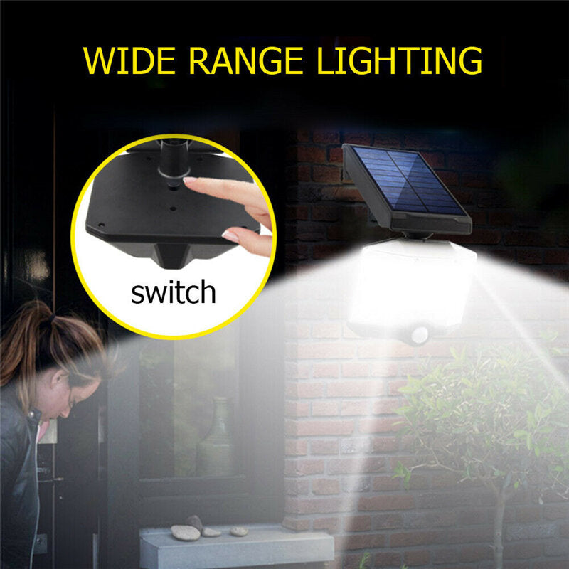 LED Solar PIR Motion Sensor Street Light Outdoor Garden Wall Security Flood