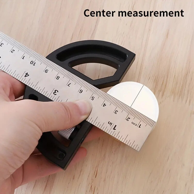 Woodworking Protractor Angle Gauge Ruler Tool - 8" & 12" Aluminum/ABS, Multi-Angle Measurement, Carpenter Essential