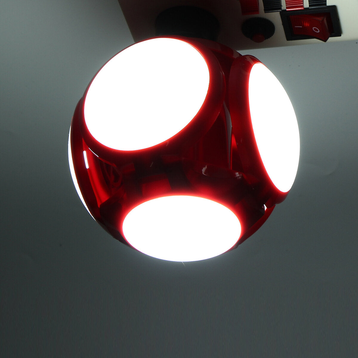 50W E27 Football  LED Garage Lamp Workshop Folding Light Deformable Ceiling Bulb AC165-265V