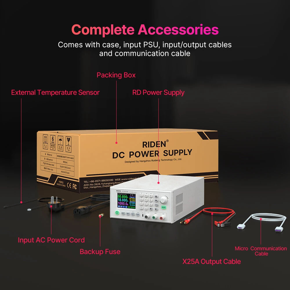 1080W Completed Set 60V 18A AC to DC Digital Adjustable Lab Bench Power Supply for Repair CNC Adjustable DC Regulated Power Supply