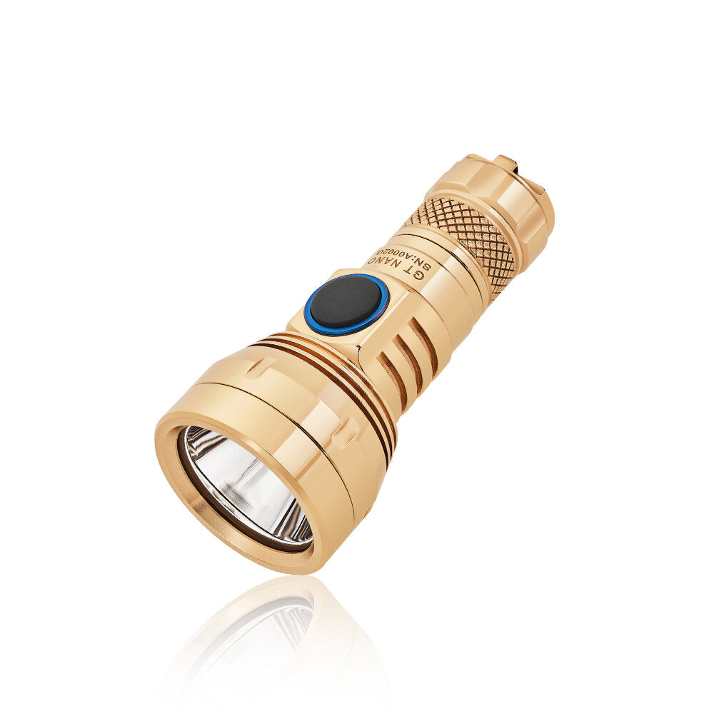 Copper/Brass 450LM 300m EDC Flashlight with 10180 Battery USB Rechargeable Mini & Long Distance Powerful LED Torch