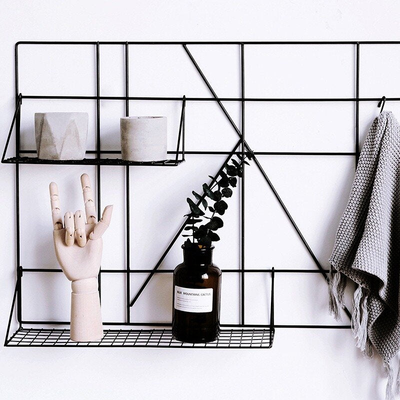 Wrought Iron Kitchen Shelf Wall-mounted Punch-free Kitchen Supplies Seasoning Rack Storage