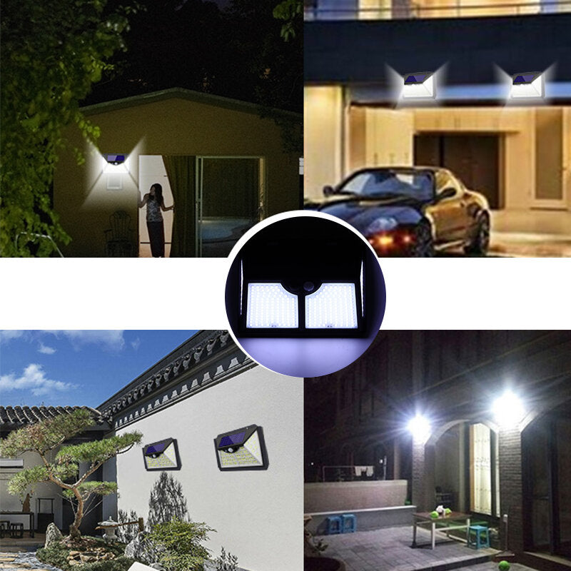 188/333 LED Solar Power Street Light PIR Motion Sensor Wall Lamp Outdoor Garden Path Yard Lighting
