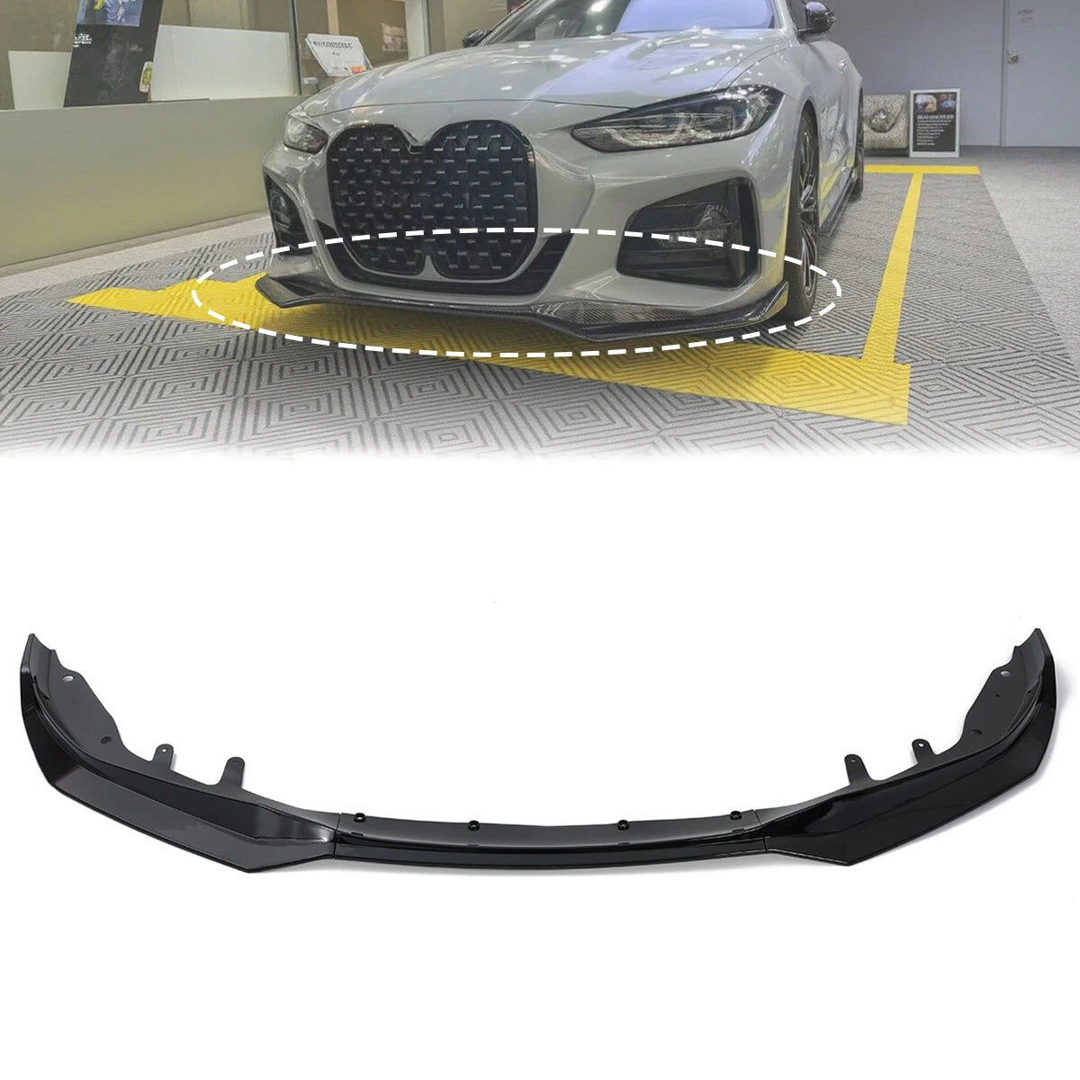 Front Bumper Splitter Lip Car Diffuser Spoiler Bumper Deflector For BMW 4 Series G22 G23 2 Door M440i M440d 430d 430i 2020-2023
