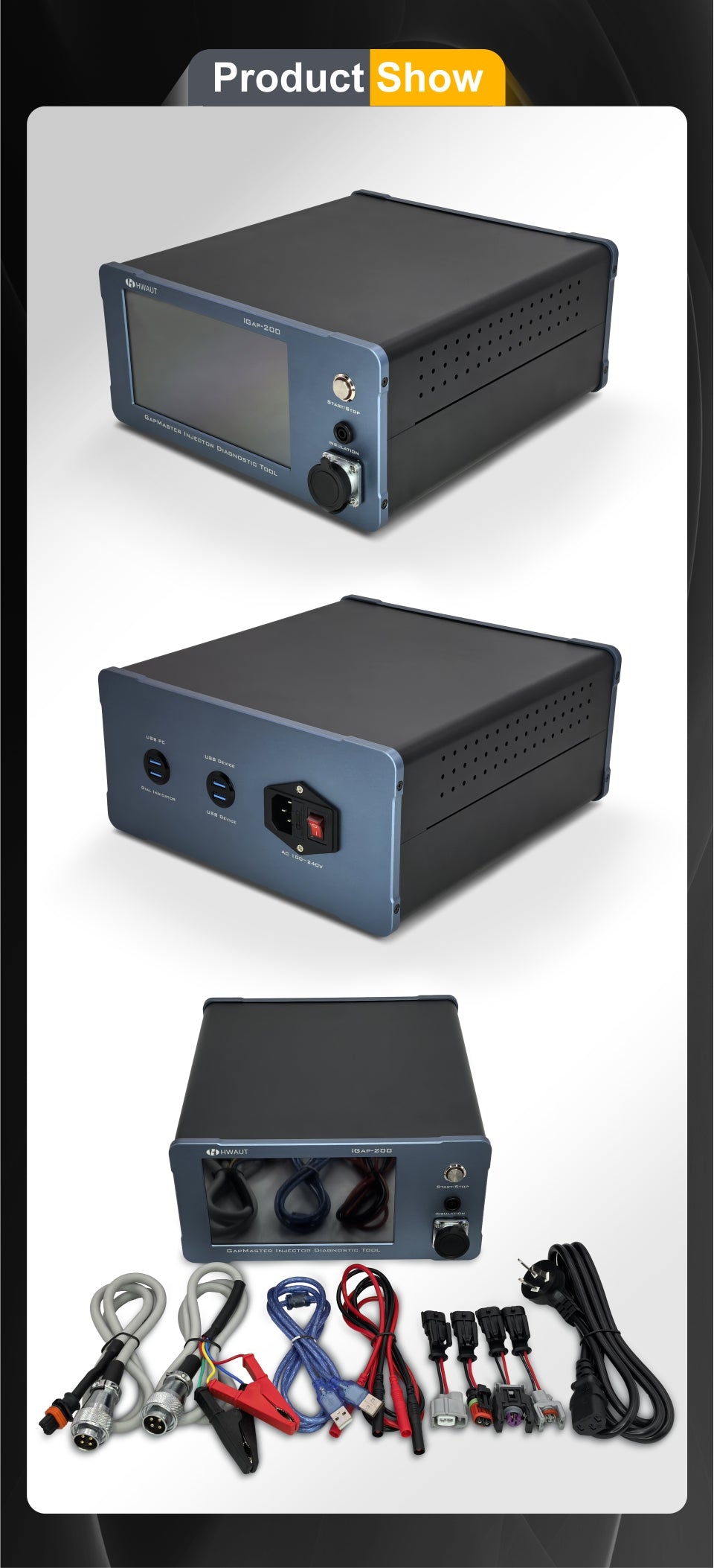 Common Rail Piezo Injector Tester 7-Inch Touchscreen AC 100V-240V 1-30Hz 0-6000us Embedded Intelligent Control System