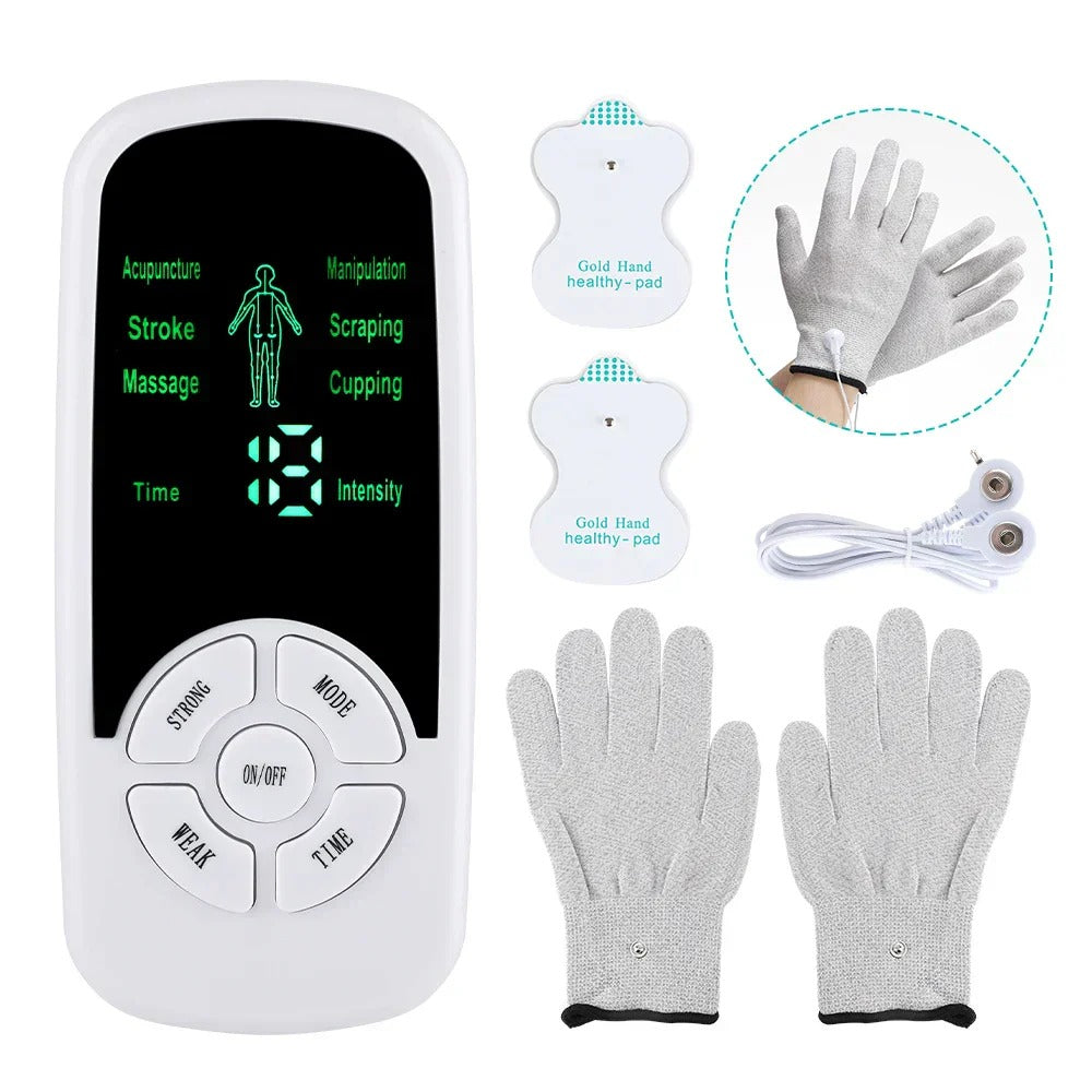 Portable Micro-Current Body Massager with 6 Modes, Adjustable Intensity, LCD Screen, Ideal for Travel and Relaxation