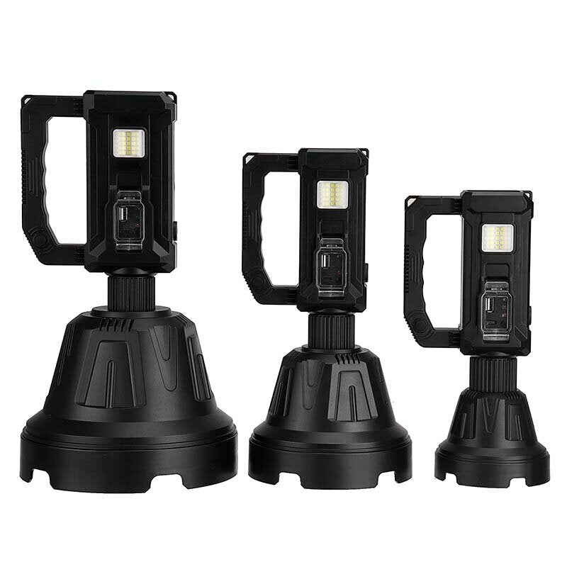 LED Flashlight 5500-7000K Super Bright 6 Modes Type-c Sloar Rechargeable Long Throw Waterproof Solar Portable Searchlight For Hunting Camping