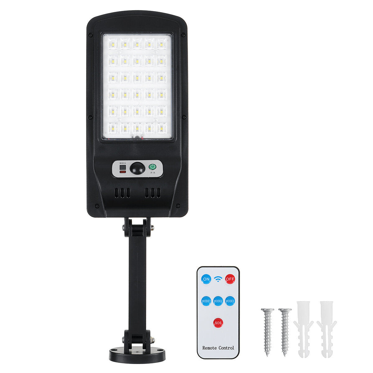 LED Solar Wall Light Garden Security Lamp PIR Motion Sensor IP65 Remote Control