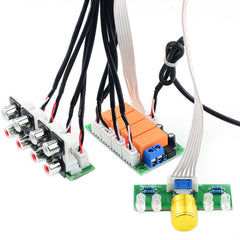 DC 7V-24V Audio Input Switch Board Four-way Audio Source Switch Board Audio Signal Input Switch Board Switch Relay DIY Kit