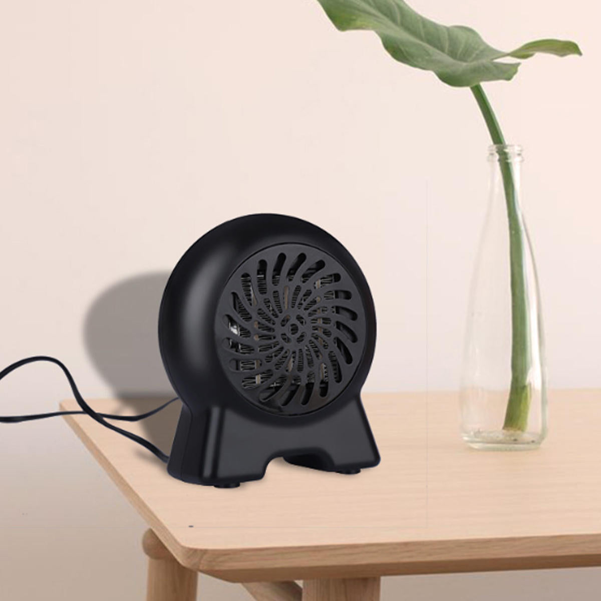 500W Portable Mini Electric Space Heater Wall-Outlet Fan Warmer
