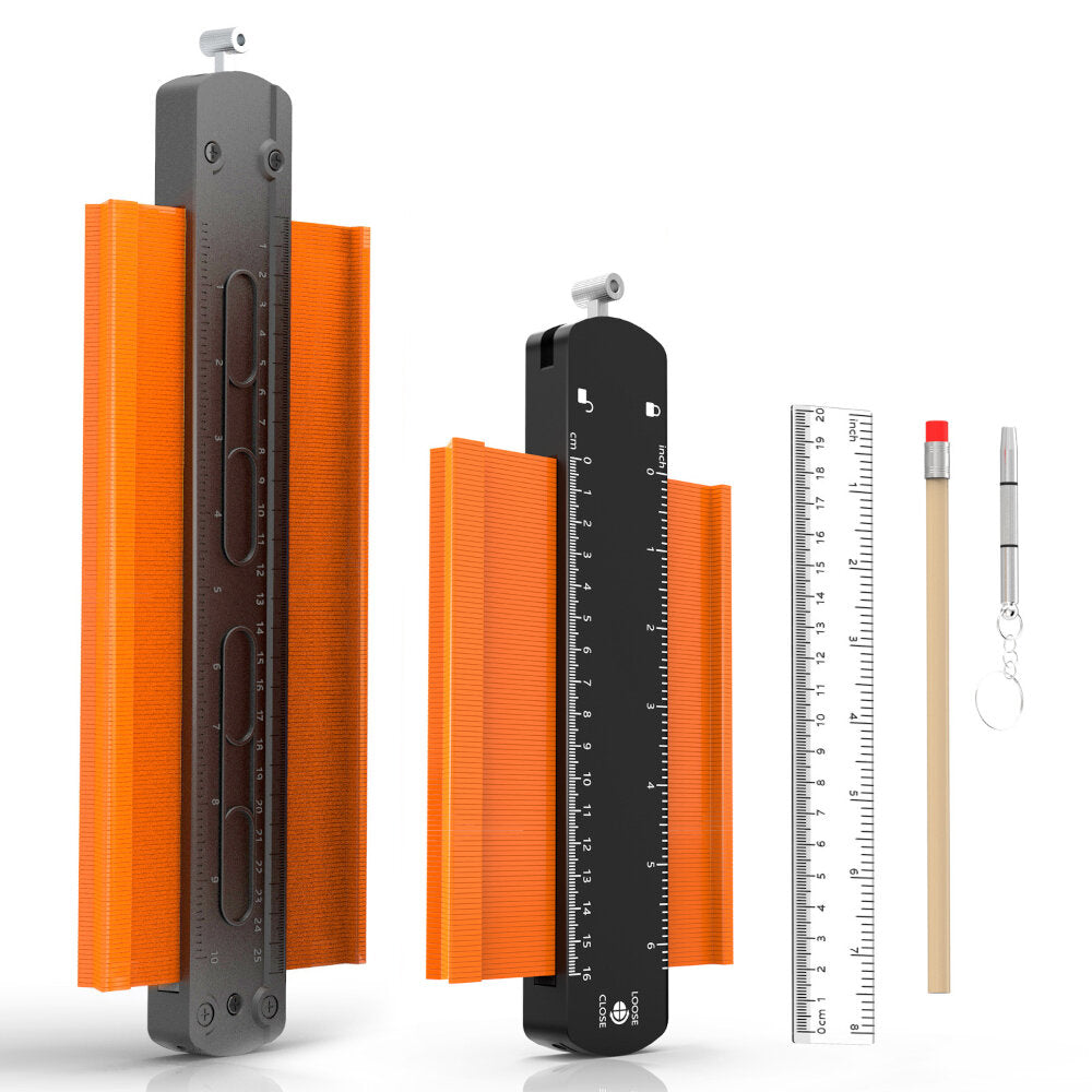 6/10 Inch Widen Contour Gauge Duplicator Profile Tool with Lock Alloy Edge Shaping Wood Measure Ruler