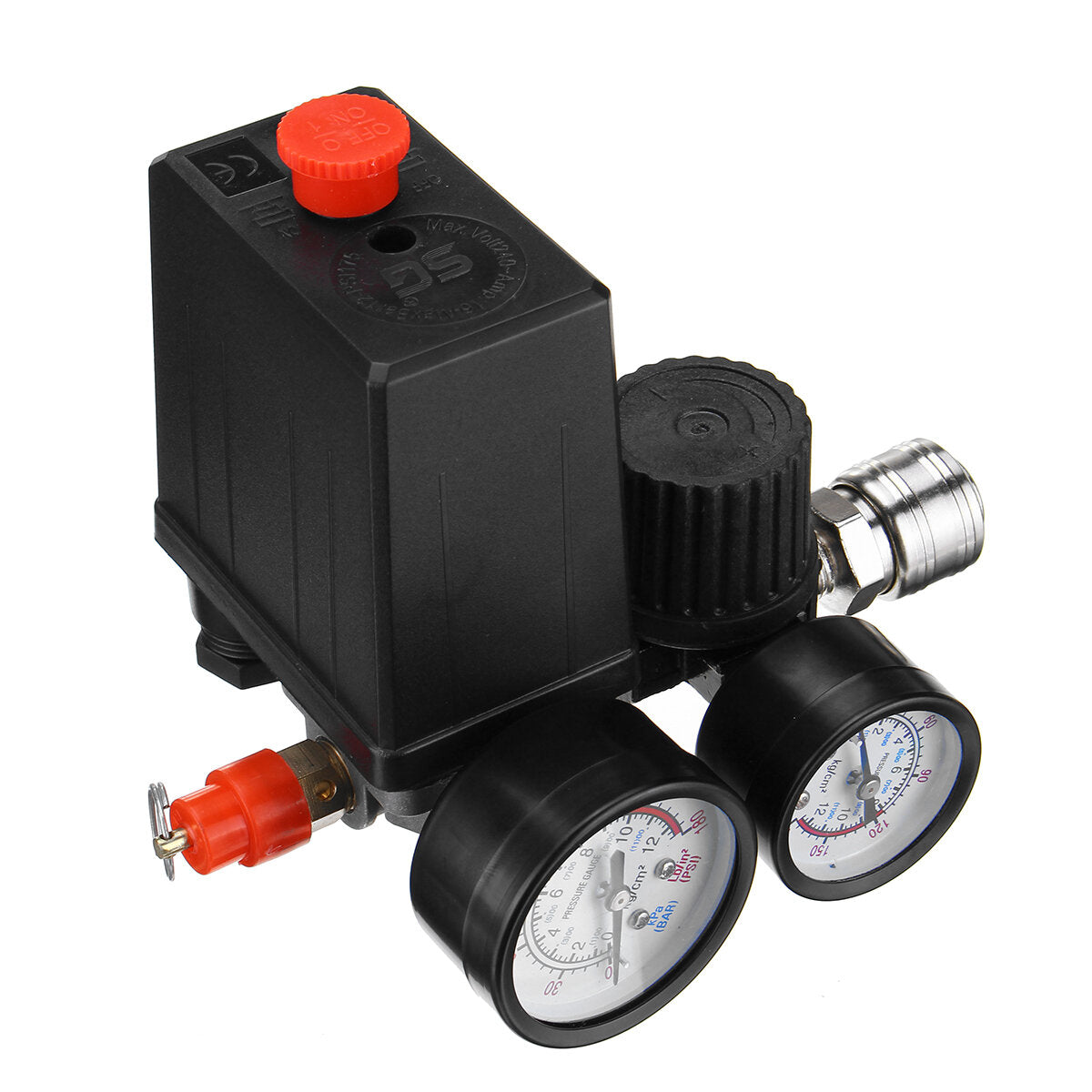 220V / 380V Air Compressor With Pressure Switch Control Valve Regulator Gauges
