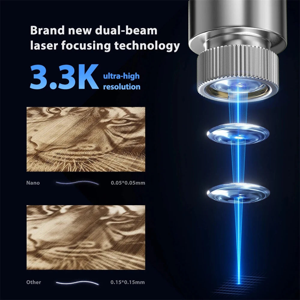 6W Portable Laser Engraver Ultra-Fast 5000mm/s Speed High Precision 0.05mm User-Friendly App Control Wood Metal Engraving