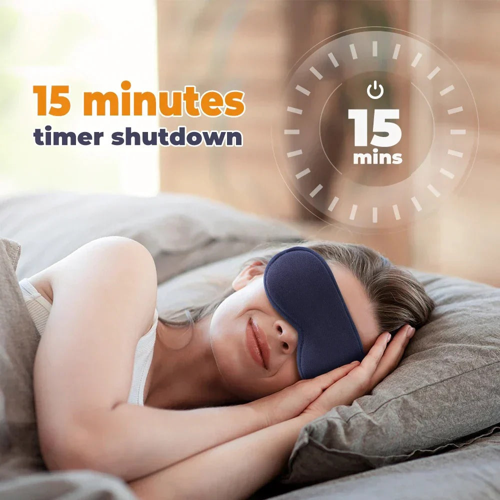 3D Eye Massage Mask with Hot Compress & Vibration - Relieve Fatigue, Dark Circles, Portable for Travel & Office