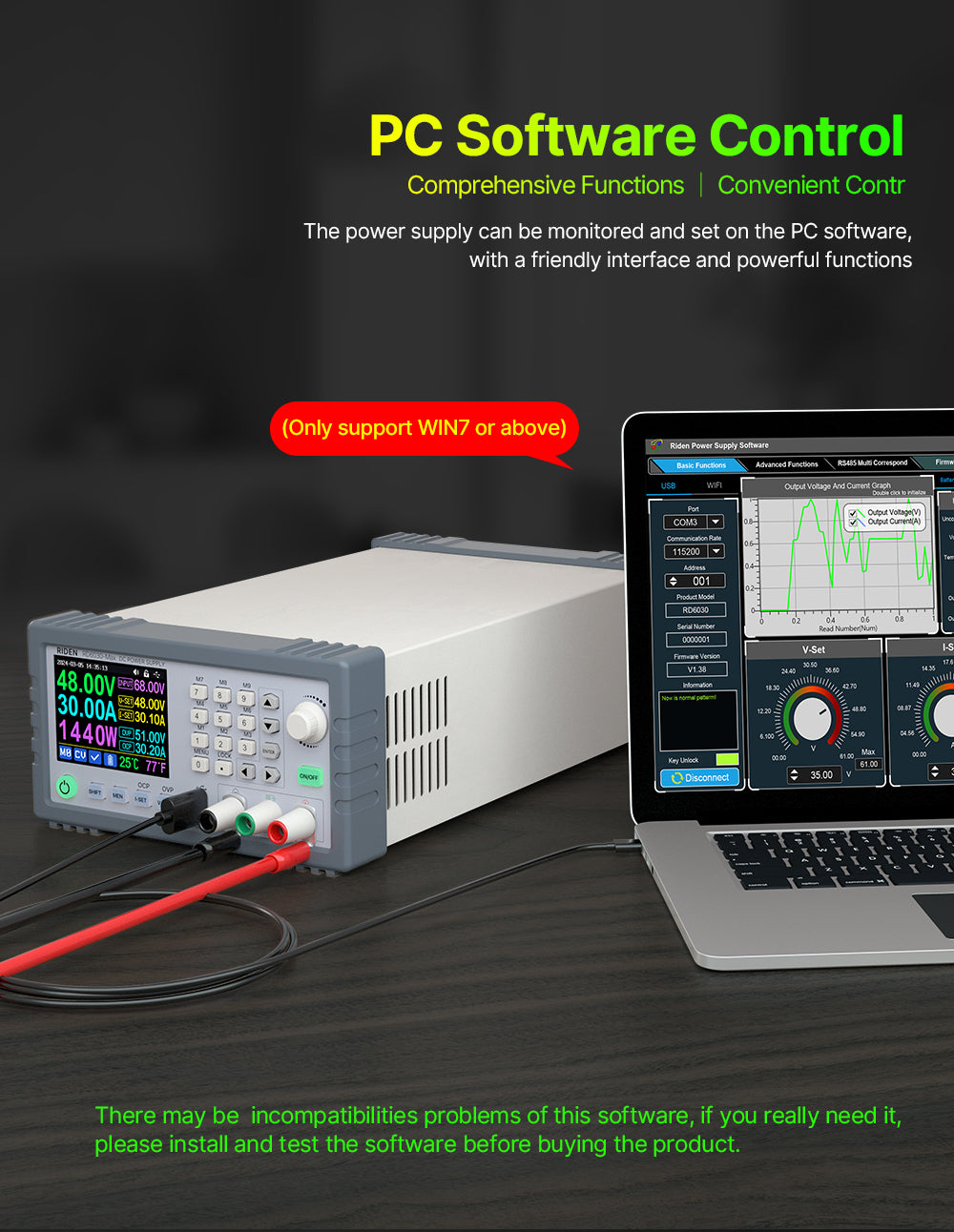 1440W Completed Set 60V 30A Digital Control Stabilized AC DC CNC Adjustable Regulated Power Supply