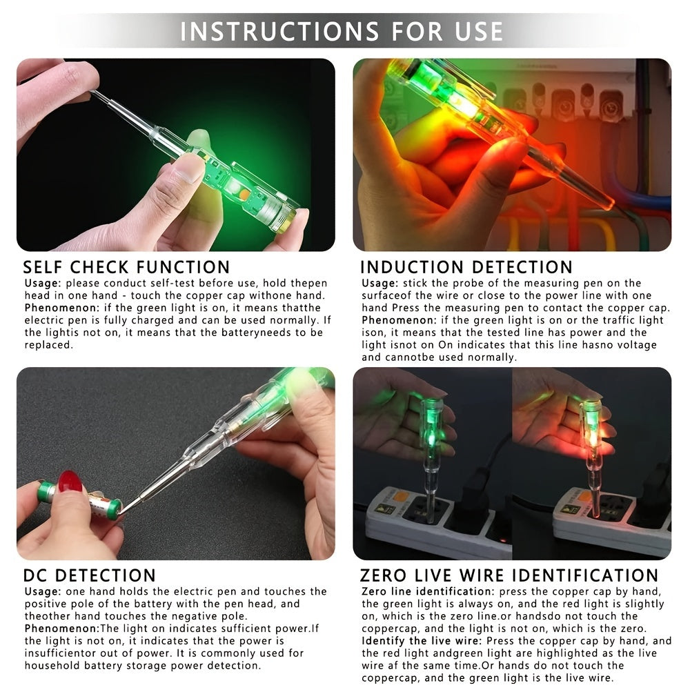 Non-contact Smart Voltage Tester Pen with Electrical Screwdriver Indicator
