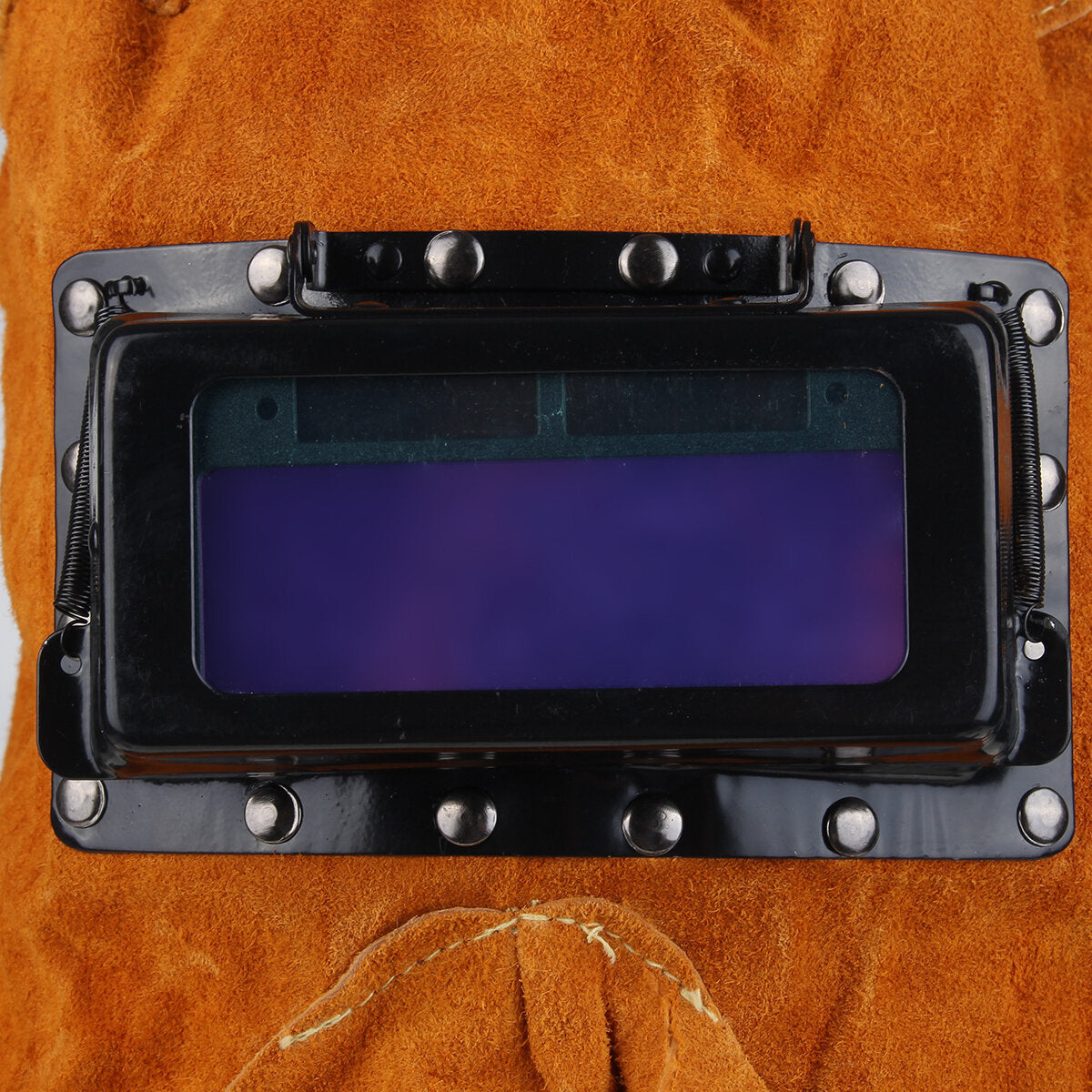 Solar Auto Darkening Filter Lens Welder Leather Hood Breathable Helmet Mask with Glasses