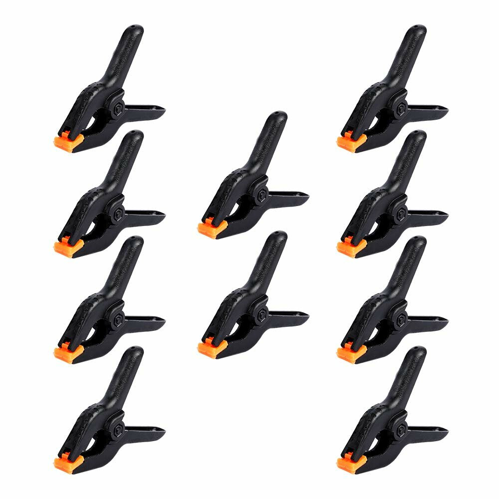 Versatile Ratchet Bar Clamp Set - 10pcs, 2/3/4/6 inch, Black, Ergonomic Grip for Woodworking, Photography, Arts & Crafts