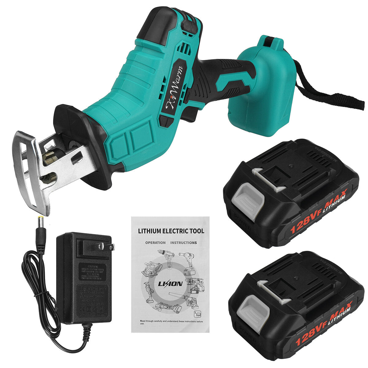 128V Reciprocating Saw Cordless Electric Saw for Wood Metal Cutting machine Power Saws 3000rpm/min With 18V Battery