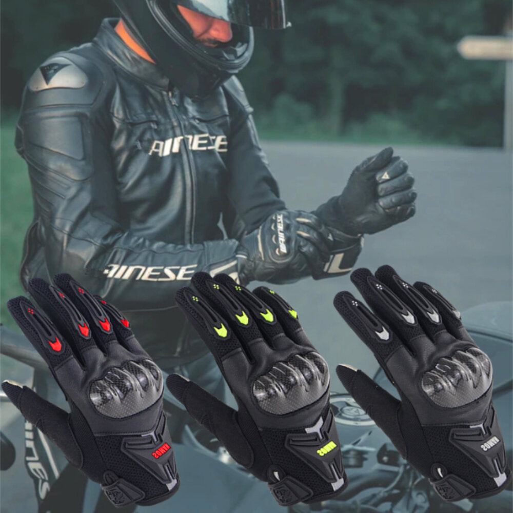 Motorcycle Touch Screen Gloves Carbon Fiber Riding Men Women Protective Gears