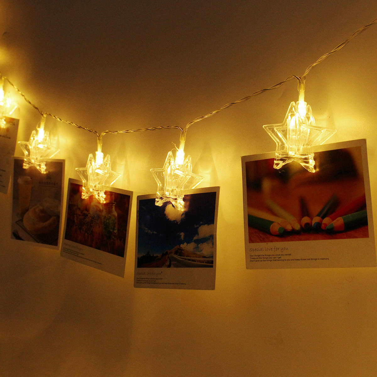 3 Meters 20 LED Photo Window Hanging Peg Clips String Lights Fairy Decor Wedding Light