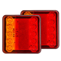 2pcs 12V/24V 10 LED Rear Tail Stop Brake Light Indicator For Boat Trailer Caravan Van