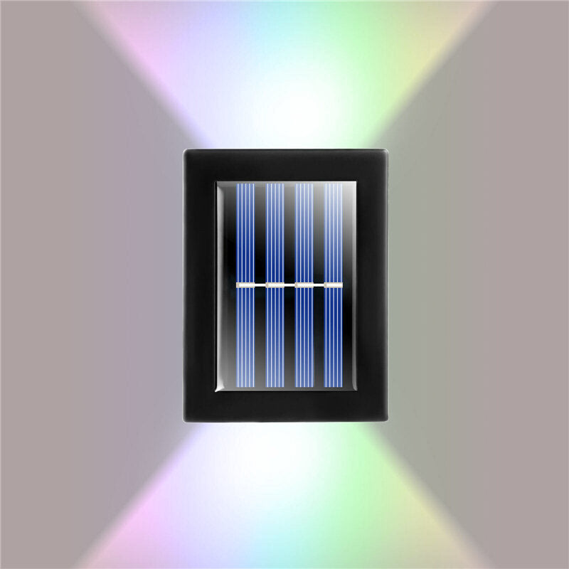 2Pcs Solar LED Wall Light Outdoor Deck Path Garden Patio Pathway Stairs Fence Lamp