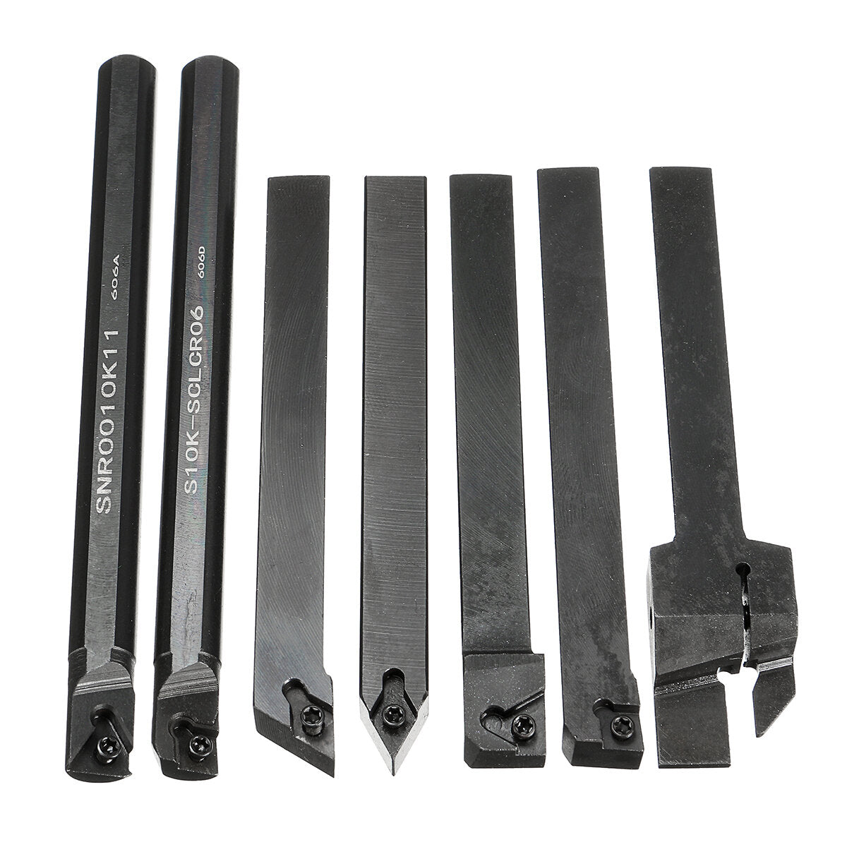 7pcs 10mm Shank Lathe Turning Tool Holder Boring Bar With Carbide Inserts
