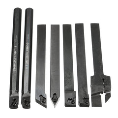 7pcs 10mm Shank Lathe Turning Tool Holder Boring Bar With Carbide Inserts