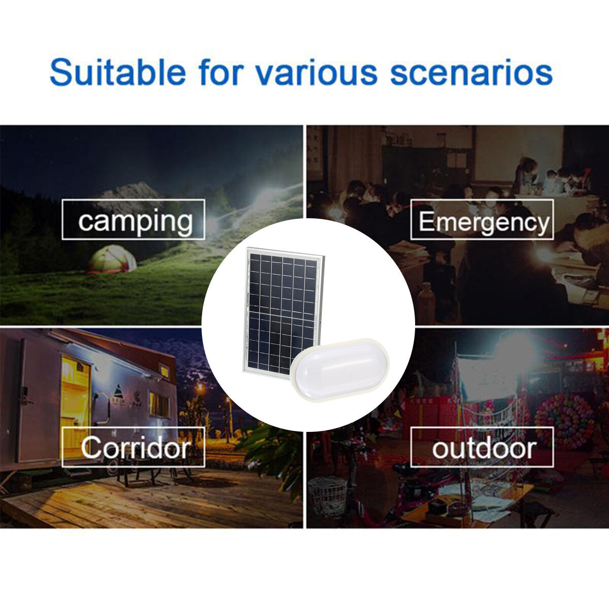15W/25W Solar LED Ceiling Lamp Soft Light Effect Oval Bulb Waterproof Garage 2