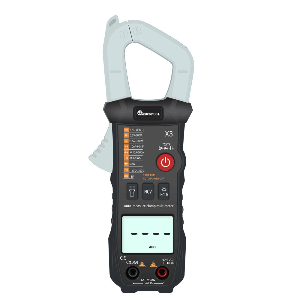 Intelligent True RMS Clamp Meter 6000 Counts Digital Multimeter with NCV Resistor Diode Capacitor Test