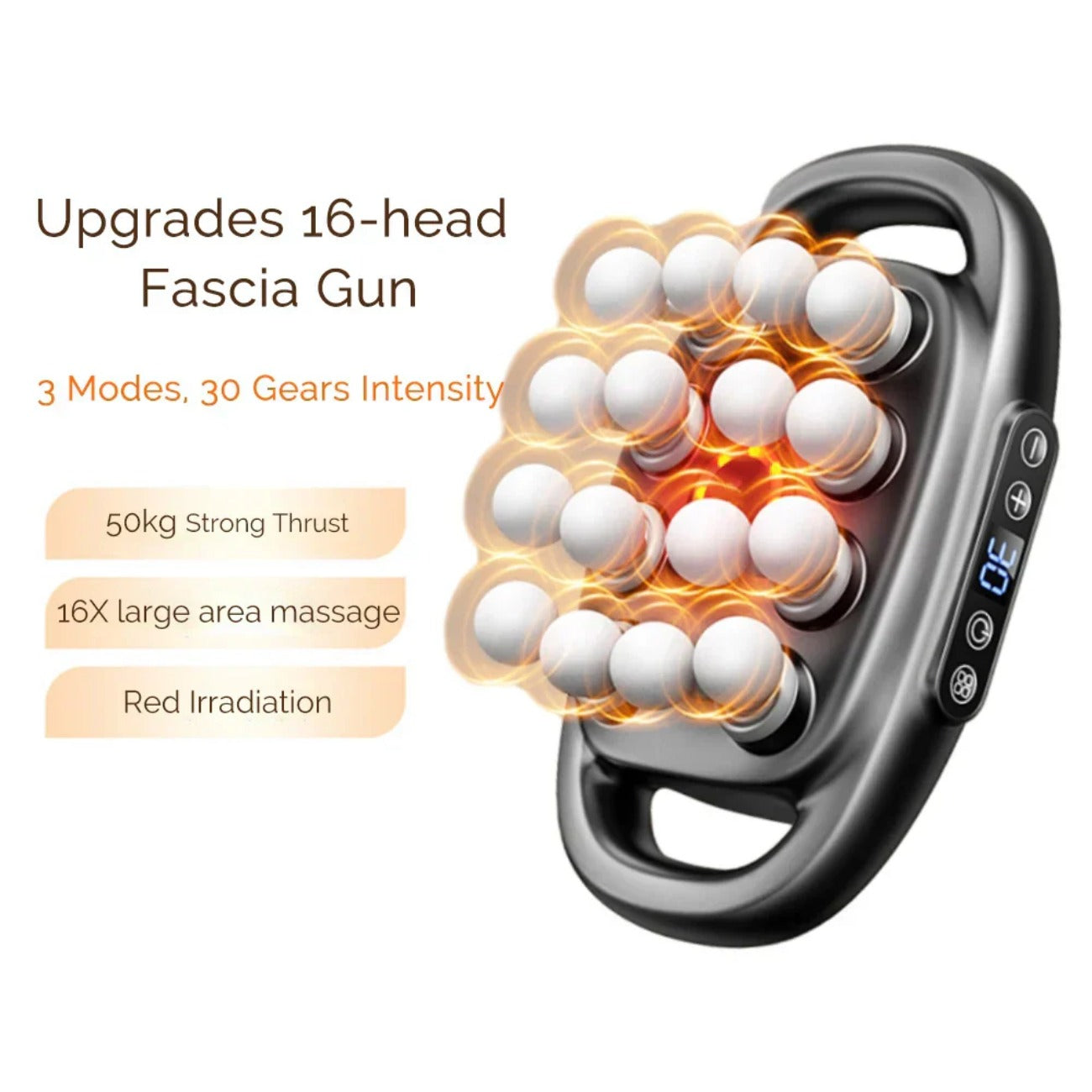 16-Head Body Massage Gun - Full Body Muscle Massager for Arms, Waist, Back, Thighs, Calves, Shoulders, and Feet