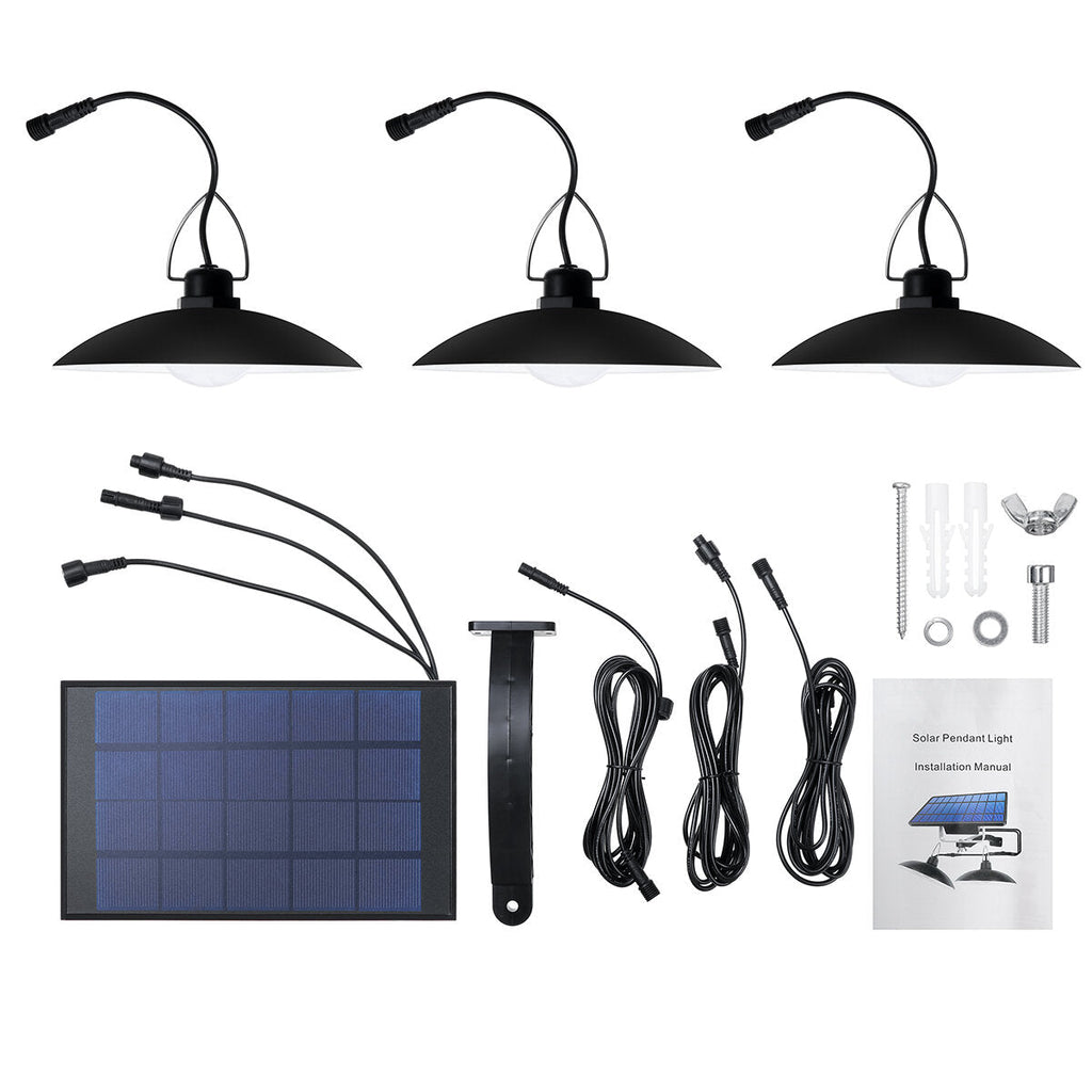 Solar Pendant Lights IP65 Waterproof Ceiling Lamp Chandelier Outdoor Indoor Use