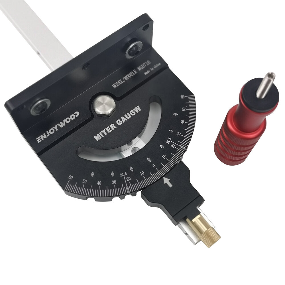 Aluminum Alloy Miter Gauge for Table Saw - 0-60° Precision Angle Setting, Fast 15/22.5/45° Adjustments, Extended Fence