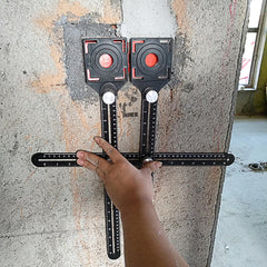 Double Head Folding Ruler Drill Guide Locator Ceramic Tile Hole Locator Pocket Hole Jig Punching Tool