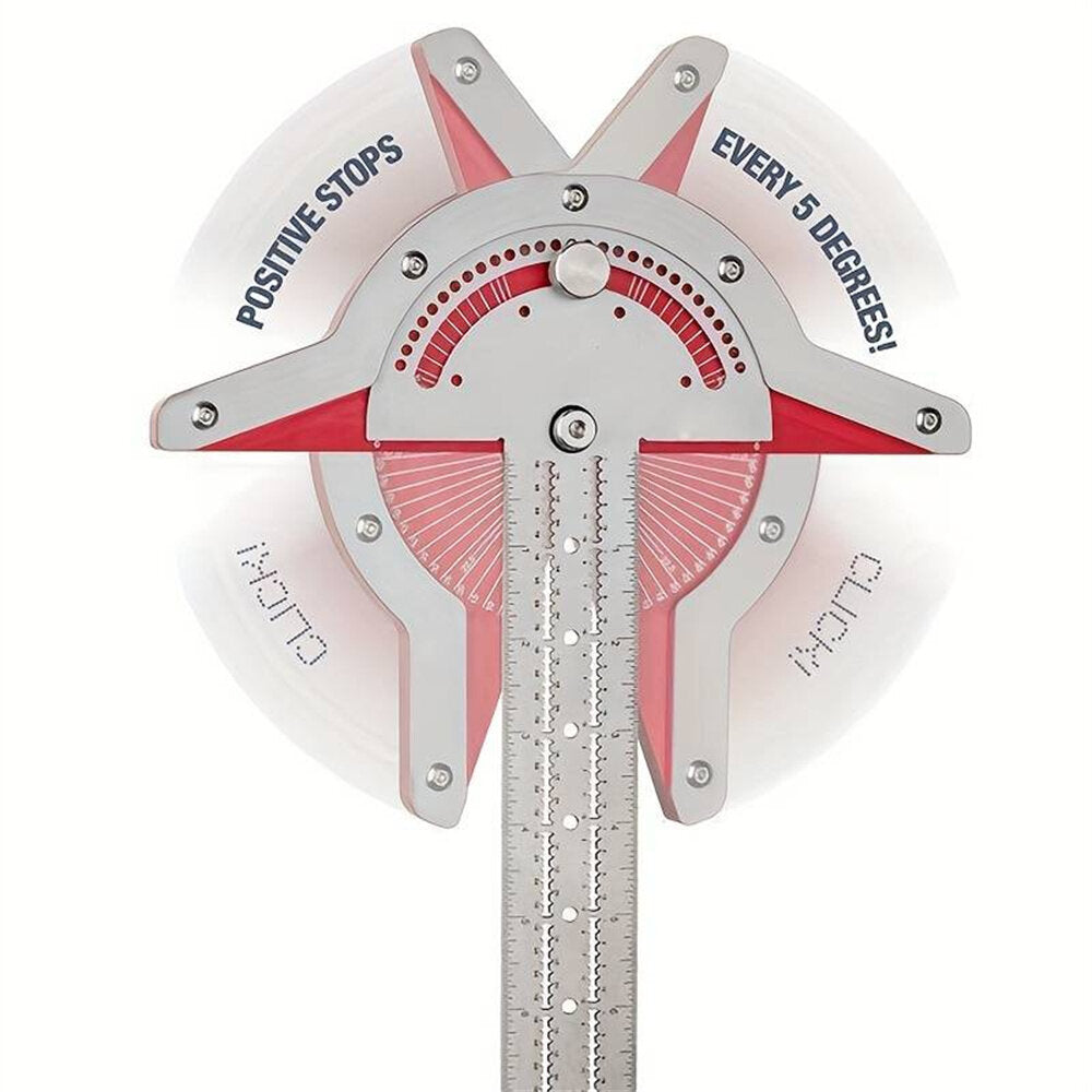 Woodworking Edge Ruler & Protractor - Dual Function, Ambidextrous, Twistable, 10/15/20 Inch Options for Accurate Measurements