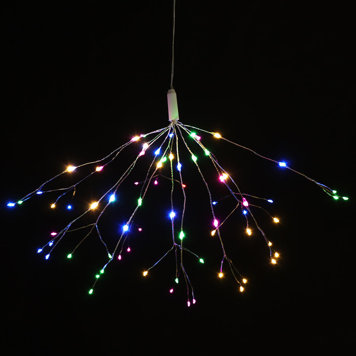 Battery Operated 198LED Dandelion Hanging String Light Silver Wire 8 Mode Dimmable Christmas Decor