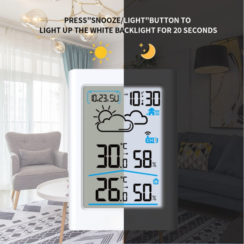 LCD Digital Smart Wireless Weather Station In/Outdoor Thermometer Hygrometer Remote Sensor Alarm Time Clock Weather Forecast
