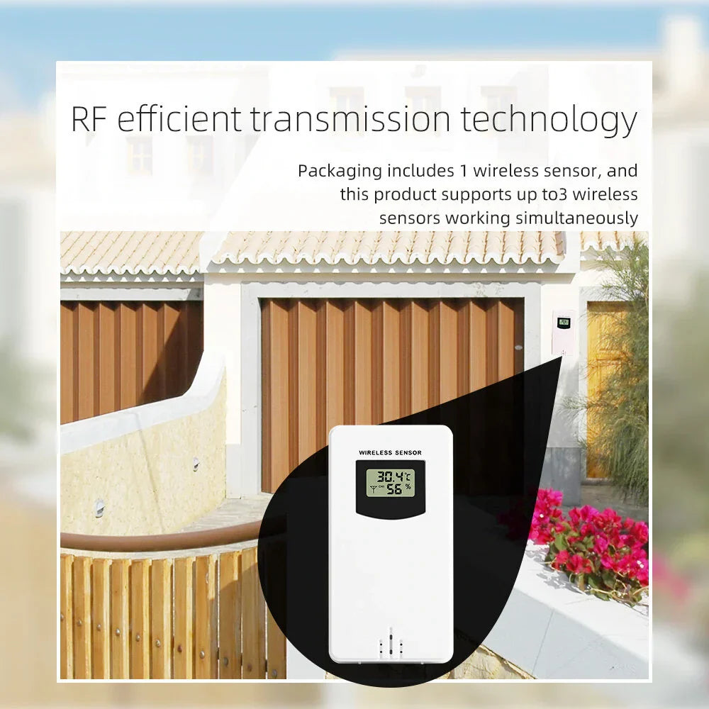 Smart WiFi Weather Clock w/ Tuya – Indoor/Outdoor Temp, Humidity, Alarm, UV Index, RF433 Control